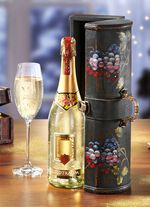 Geschenk-Kiste aus Holz mit Goldtraum 