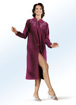 Hausmantel mit Stickerei- und Paillettenzier BORDEAUX