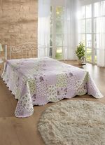 Digital bedruckte Tagesdecke in Patchwork-Optik BUNT