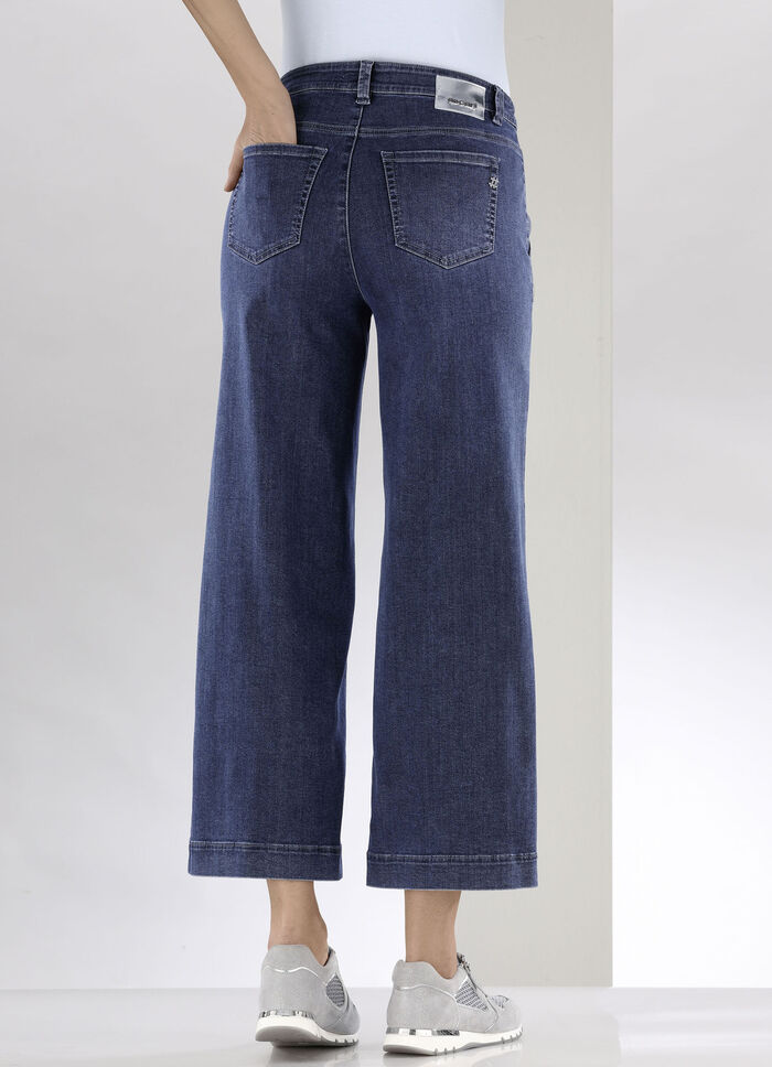 Jeans-Culotte mit luftig-weitem Bein DUNKELBLAU