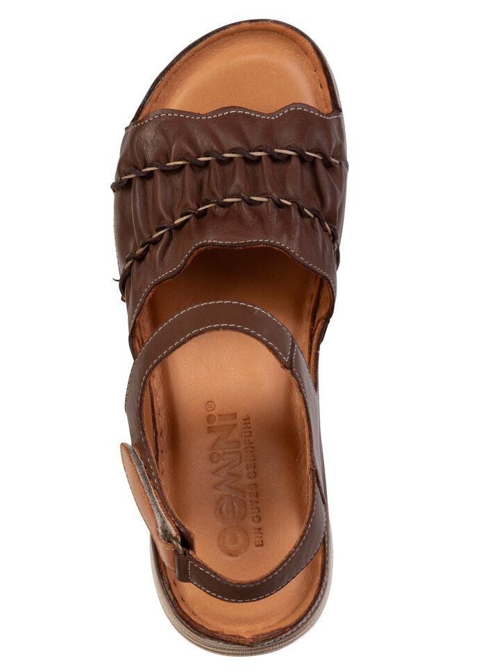 Gemini, leichte Damen-Sandalen, Weite G, aus Leder BRAUN