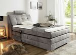 Motor-Boxspringbett mit verstellbarem Kopf- und Fußteil HELLGRAU
