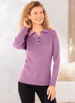 Pullover aus Boucl&eacute;garn FLIEDER MELIERT