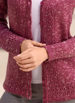 Strickjacke aus Melangegarn BEERE MELIERT