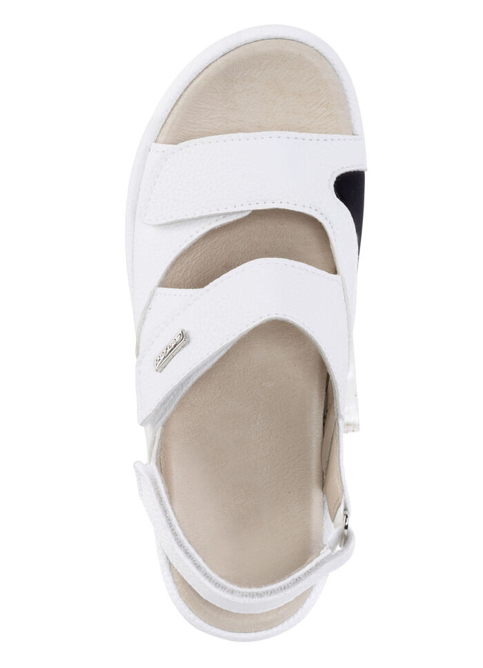 ELENA EDEN Sandale mit schwarzem, gepolstertem Elastikeinsatz WEISS