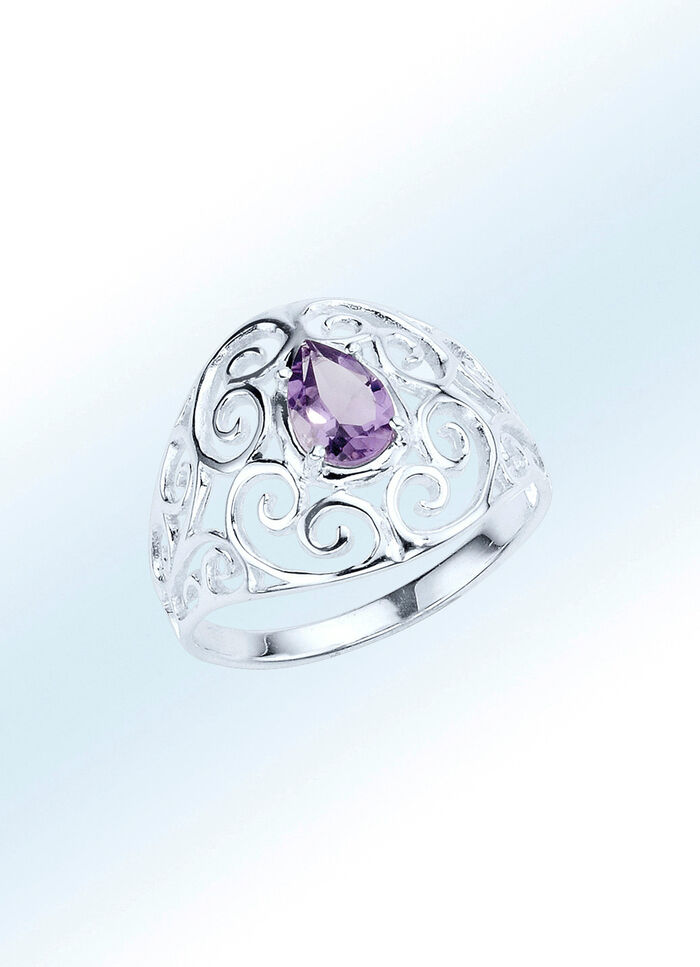 Damenring mit echtem Amethyst 