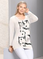 Shirt mit Kontrast-Druck in 2 Farben ECRU