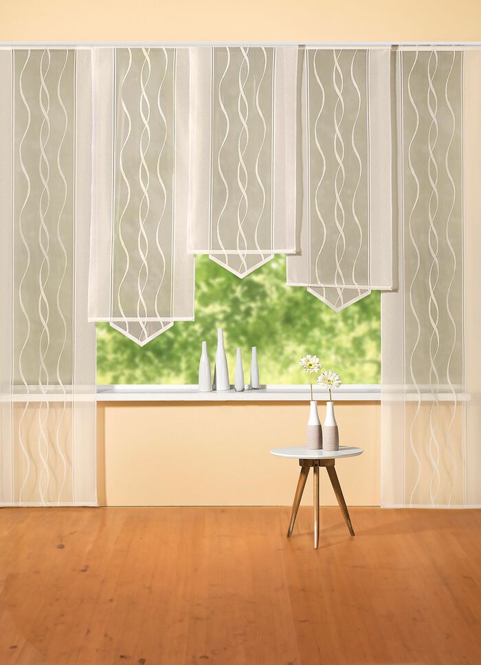 Moderne Schiebegardine mit dezentem Wellen-Design 