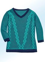 Pullover mit feinem Ringeldessin JADEGR&Uuml;N-MARINE