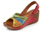 Gemini, trendige Damen-Sandaletten, Weite G, mit verstellbarer Klettspange ROT-BUNT