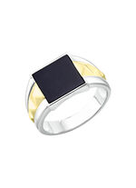 Herrenring in Bicolor mit Achat 