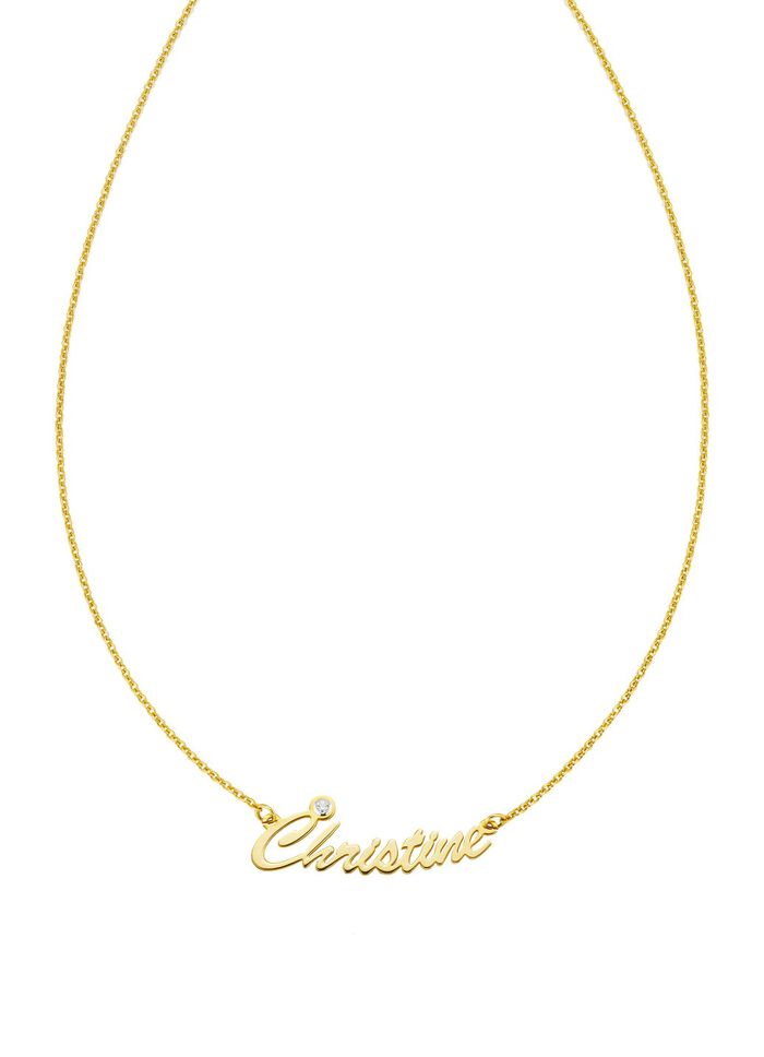 Individuelle Namenskette mit Ihrem Namen aus vergoldetem Silber 
