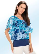 Poncho-Tunika mit Fledermaus&auml;rmeln 