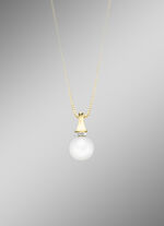 Anhänger mit Süßwasser-Zuchtperle und Brillanten 