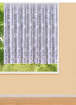 Blumenfenster-Store mit Universalschienenband WEISS