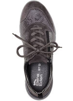 ELENA EDEN Sneaker mit glänzend bedrucktem Elastikmaterial TORF-GRAU