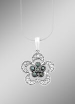 Anhänger im Blumen-Design mit Brillanten und Diamanten 