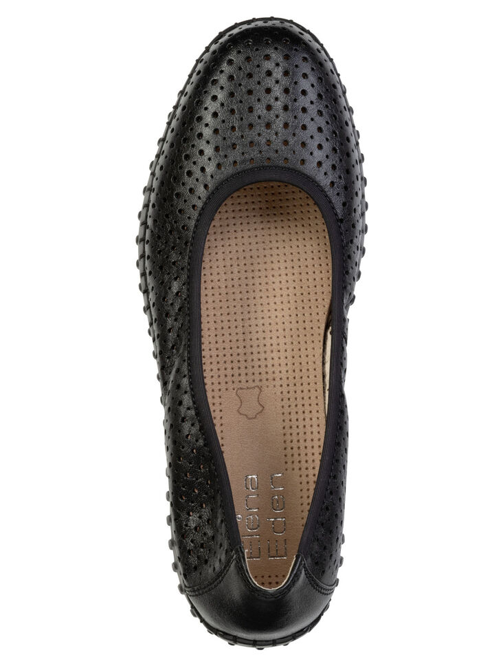 ELENA EDEN, sommerliche Damen-Ballerinas, Weite G, mit herausnehmbarem Fußbett SCHWARZ