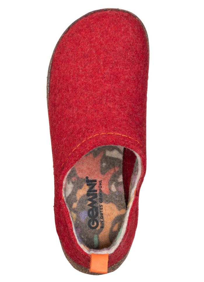 Gemini, komfortable Damen-Hausschuhe, Weite G, mit herausnehmbarem Fu&szlig;bett ROT