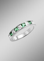 Strahlende Eleganz: Damenring mit synth. Zirkonia und Glassteinen SMARAGDGR&Uuml;N