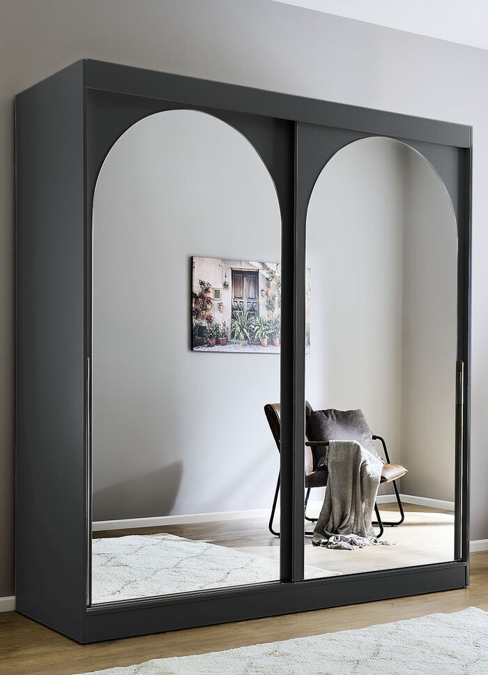 Moderner Schwebetürenschrank SCHWARZ