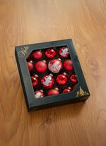 Weihnachtsbaumkugeln aus Glas, 16-teilig ROT