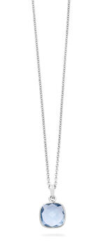 Schöner Anhänger mit beh. Blautopas und Ankerkette