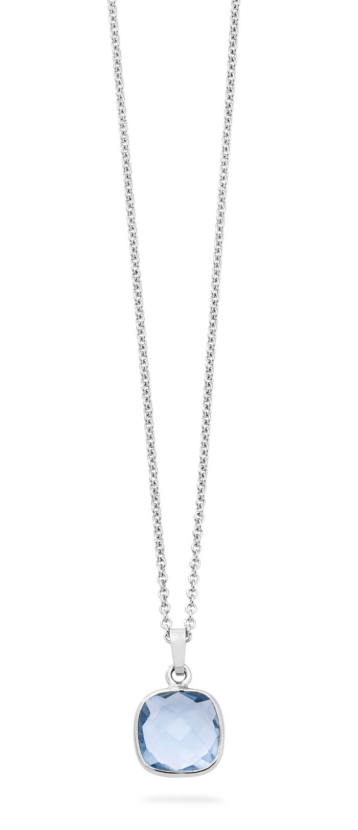 Schöner Anhänger mit beh. Blautopas und Ankerkette