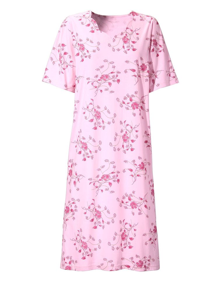 Nachthemd, Kurzarm mit V-Ausschnitt 