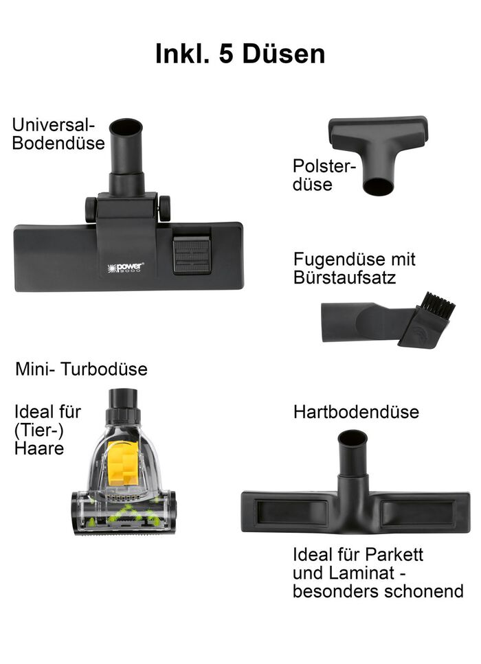 Bodenstaubsauger-Set inklusive 5 D&uuml;sen 