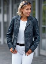 Lederkurzjacke mit Reverskragen 