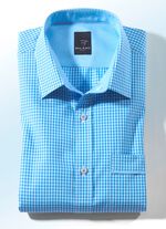 "Milano Italy"- Hemd in Kurz-und Langarm in 4 Farben T&Uuml;RKIS-WEISS