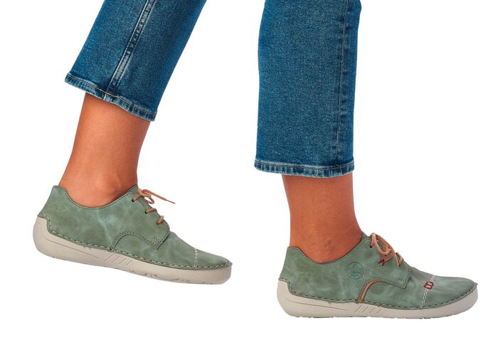 Rieker Schn&uuml;rschuh mit Ziernaht MINT