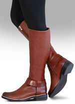 ELENA EDEN, trendige Damen-Stiefel, Winterschuhe, Weite G, mit Rei&szlig;verschluss COGNAC