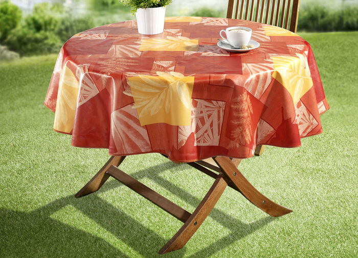 Wachstuch-Serie mit farblich abgestimmtem Schr&auml;gband TERRA