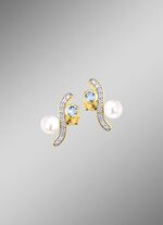 Eleganz mit einem Hauch von Farbe &ndash; Vergoldete Ohrstecker 