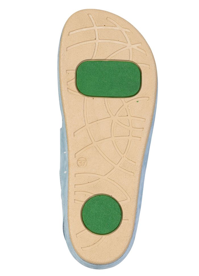 Mubb, bequeme Damen-Sandalen, Weite H, mit herausnehmbarem Fu&szlig;bett BLEU