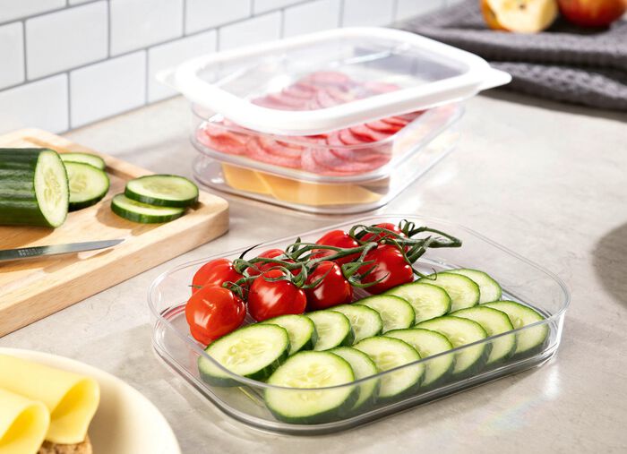 Frischhaltedosen-Set, 4-teilig, mit gewelltem Boden 