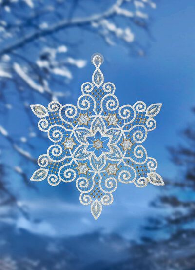 Fensterbild Stern aus Plauener Spitze 