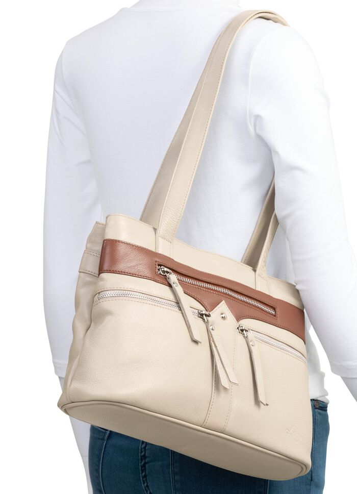 Laurina, Tasche, Damen, aus Leder BEIGE-BRAUN