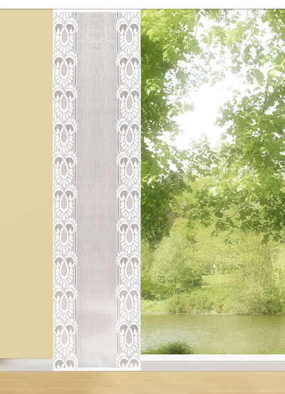 Schöne Schiebegardine mit geradem Abschluss 