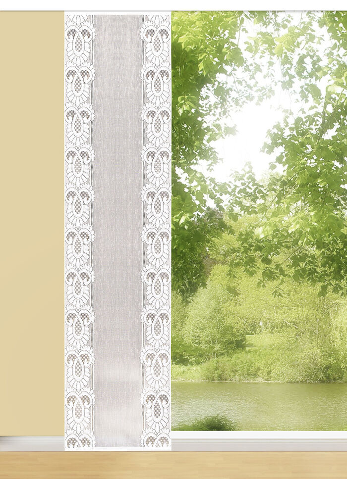 Schöne Schiebegardine mit geradem Abschluss 