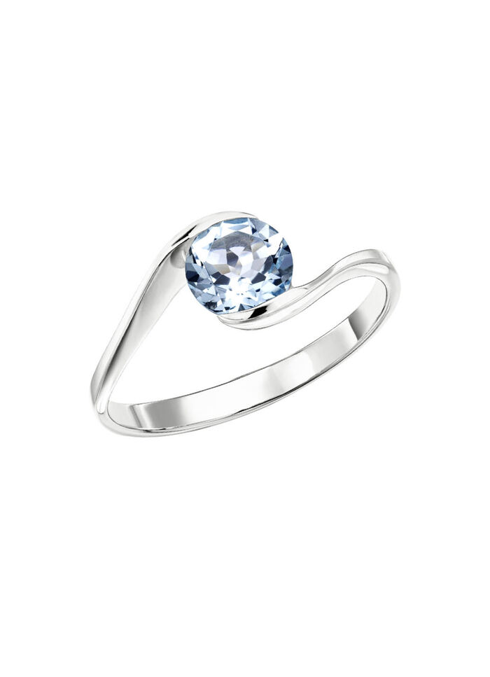 Damenring aus Platin mit Aquamarin 