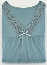 Zweierpack Nachthemden mit Spitze und V-Ausschnitt 