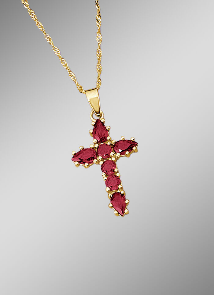 Kreuz-Anhänger mit Singapurkette 