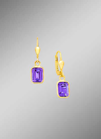 Schicke Ohrringe mit echt Amethyst 