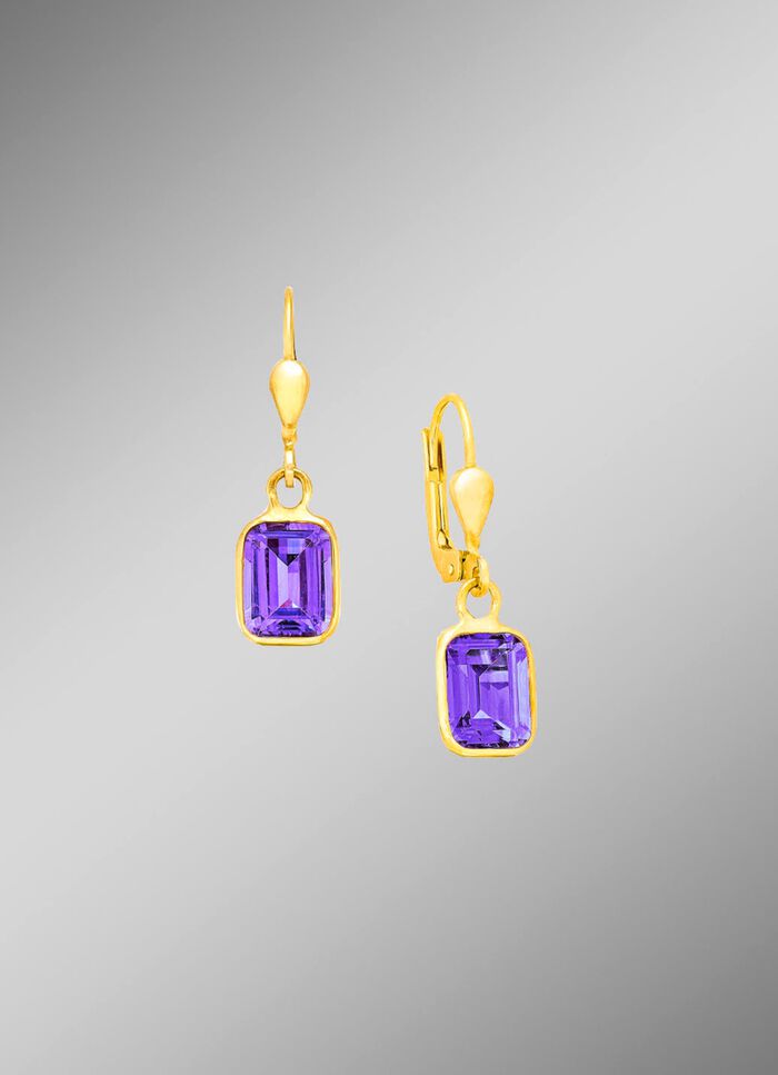 Schicke Ohrringe mit echt Amethyst 