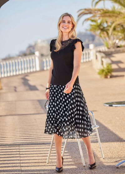 Shirt mit Volant Abschl&uuml;ssen 