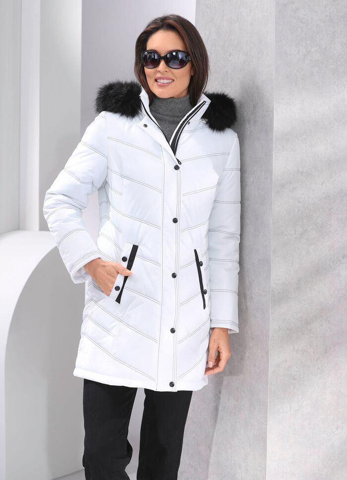 Longjacke mit abnehmbarer Kapuze 