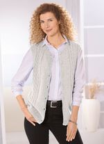 Strickweste aus Melangegarn HELLGRAU MELIERT